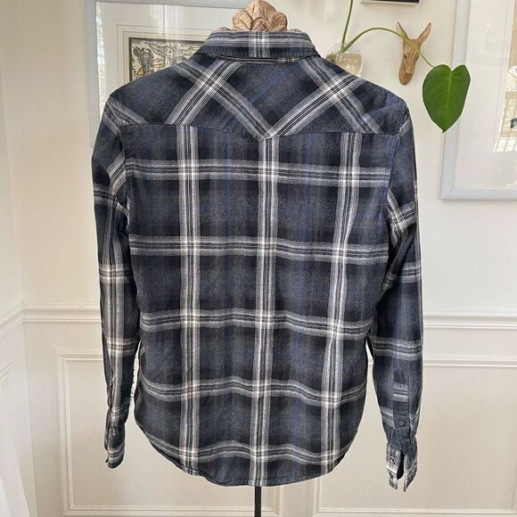 American Eagle Snap Front Plaid Western Style Shirt M - Picture 3 of 8